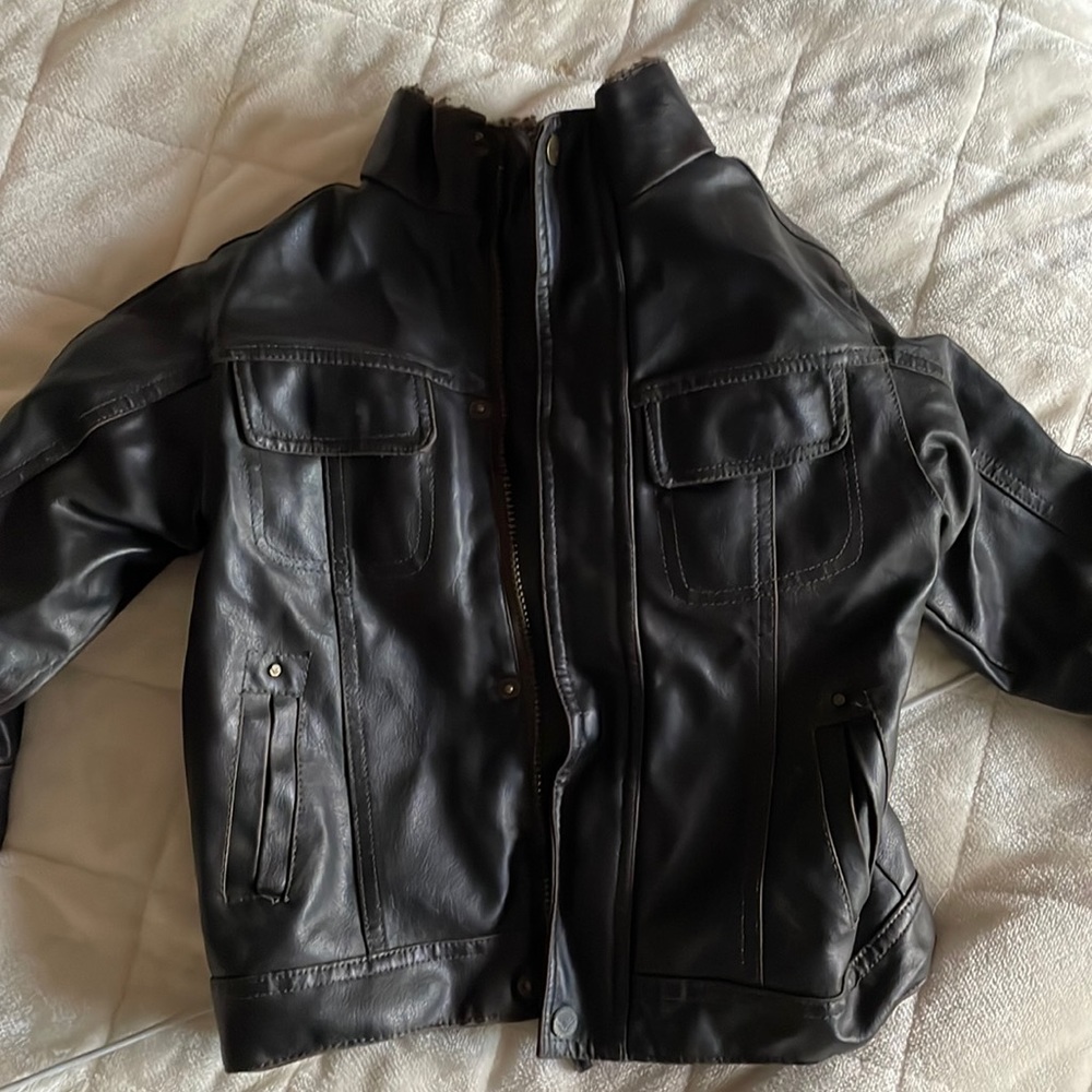 Boy's Hawke & Co Bomber Adventure Legends Aviator Faux Leather Jacket